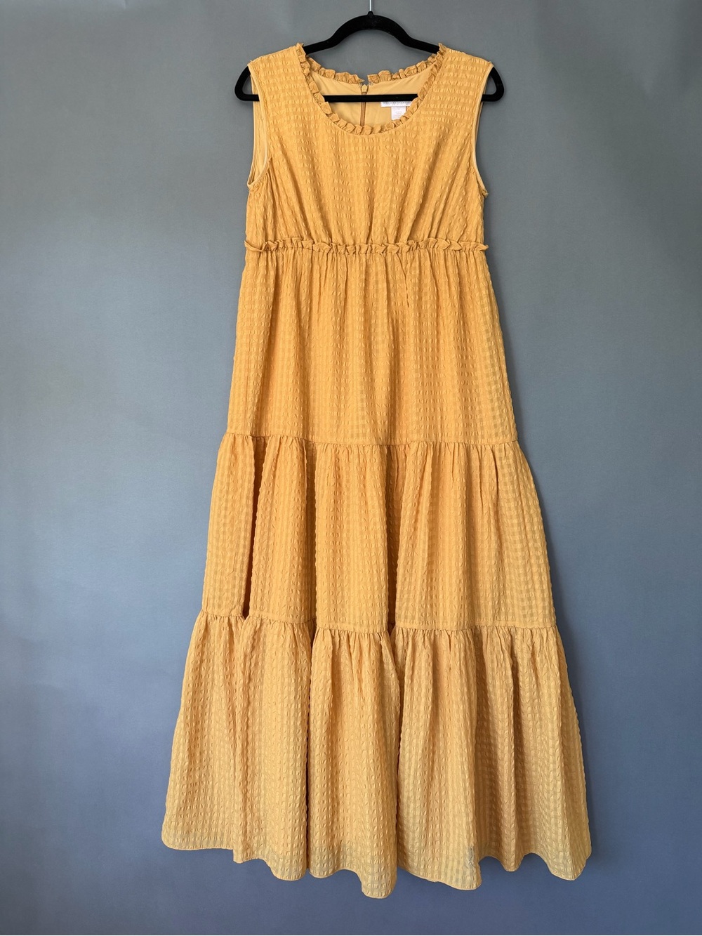 Rachel Parcell Mustard Yellow Tiered Midi Dress